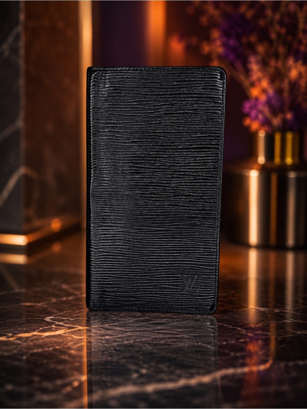 Louis Vuitton Black Epi Leather Long Bifold Wallet | Men’s Classic | Vintage
